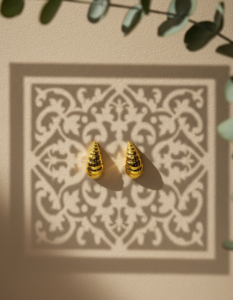 SheeBaa Gold Shell Stud Earrings for Women – Minimal Sea Shell Inspired Jewelry