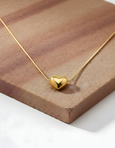 SheeBaa Gold Heart Pendant Necklace for Women – Minimal Everyday Chain Jewelry