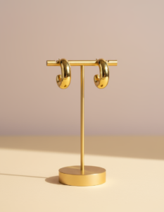 SheeBaa Chunky Gold Hoop Earrings for Women – Minimal Thick Huggie Style