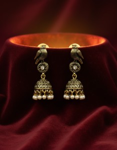 SheeBaa Traditional Gold-Plated Bird Motif Pearl Dangler Earrings for Women & Girls | Ethnic Wedding & Festive Jewellery