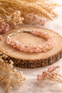 Love Energy Rose Quartz Chips Bracelet | Charged Healing Crystal