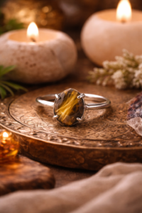 Real Tiger Eye Crystal Ring for Women – Energy & Confidence Jewelry
