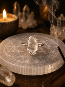 Premium Clear Quartz Crystal Ring – Natural Healing Stone